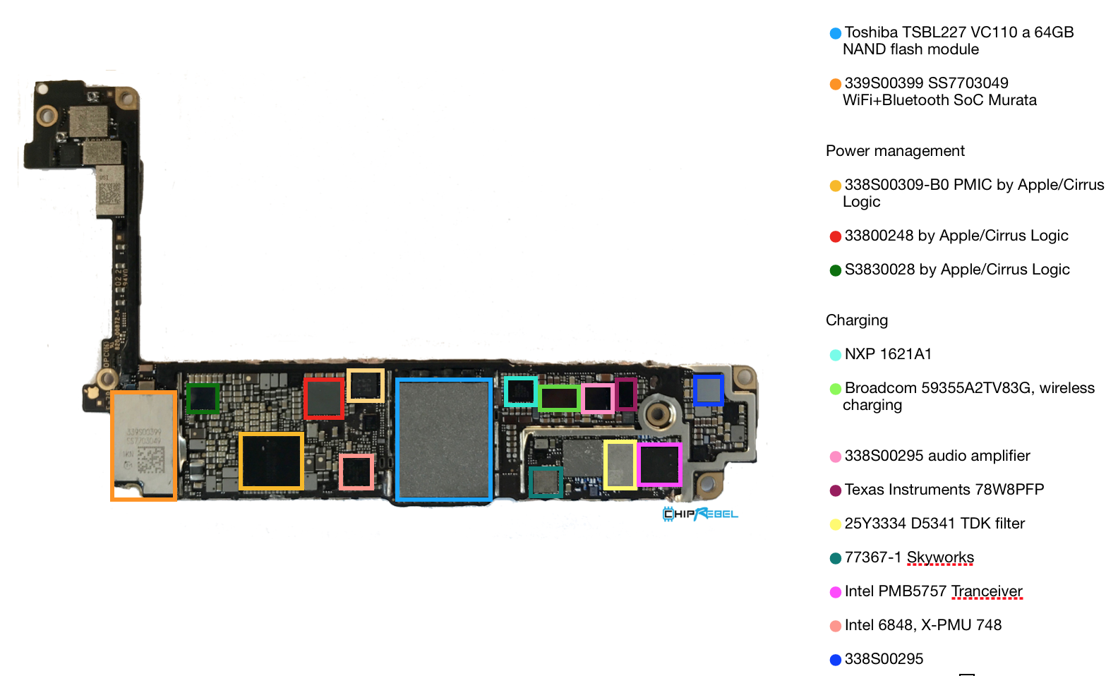 Iphone 11 схема платы с расположением элементов